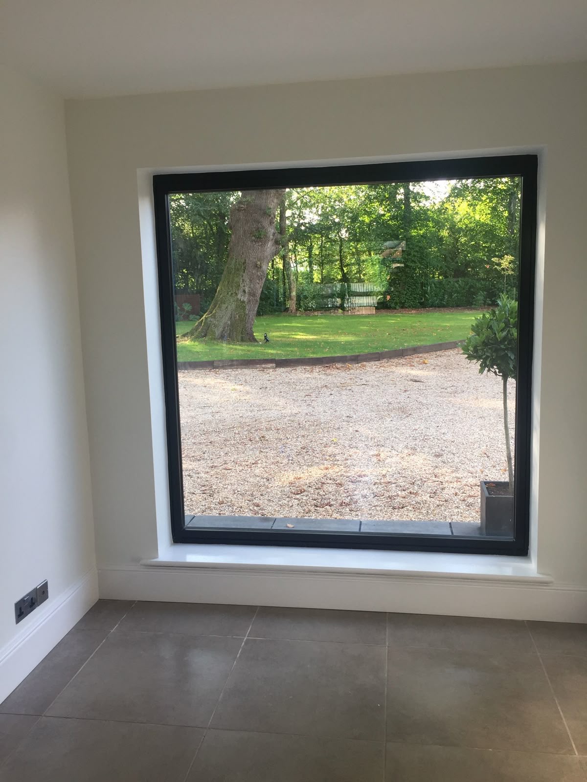 Picture window with garden view