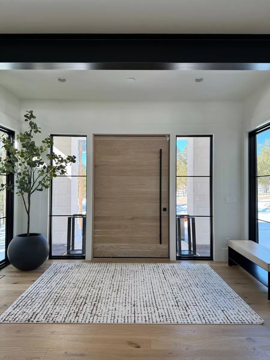 Interior view modern sliding doors