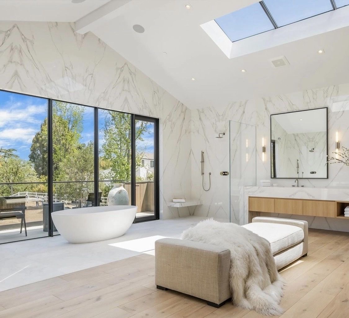 Luxury bathroom with modern windows